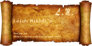 Leich Miklós névjegykártya