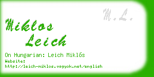 miklos leich business card